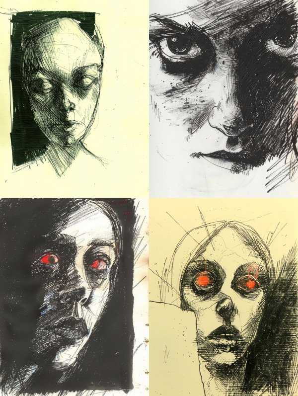 Haunting Charcoal Portrait Studies