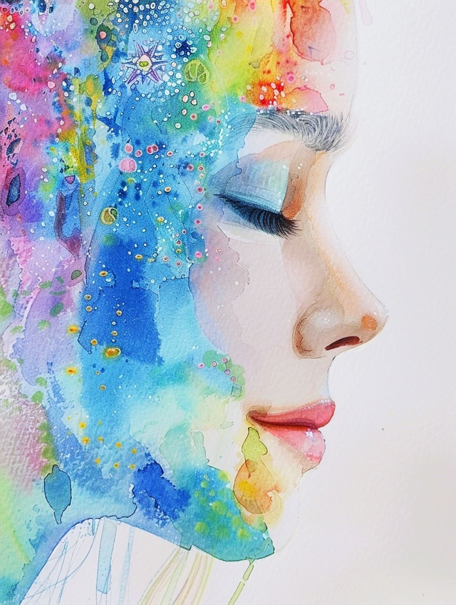Ethereal Watercolor Gaze 2