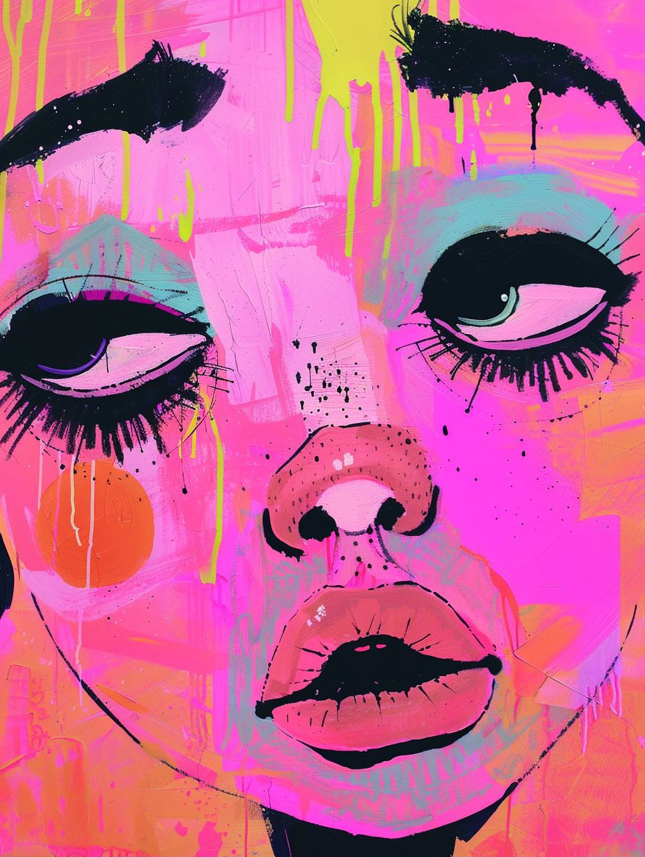 Neon Psychedelic Portrait