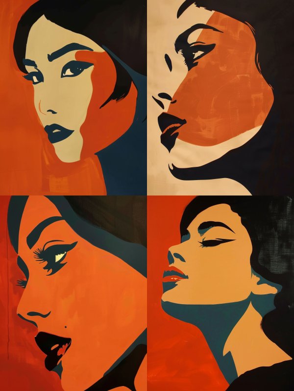 Bold Contrast Modernist Portrait