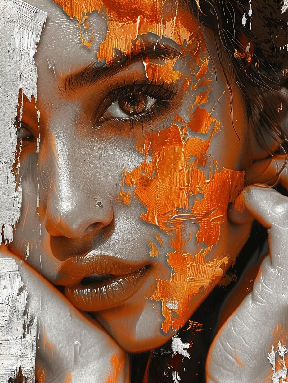 Amber Textures and Ethereal Gaze