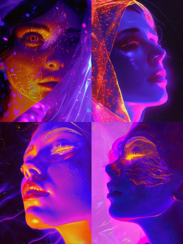 Celestial Neon Dream Portrait