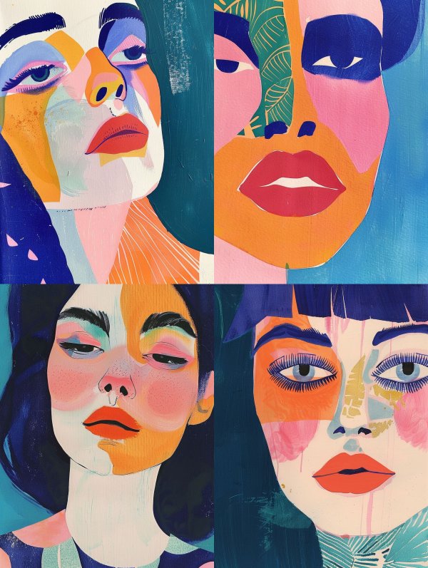 Vibrant Abstract Portrait Collage