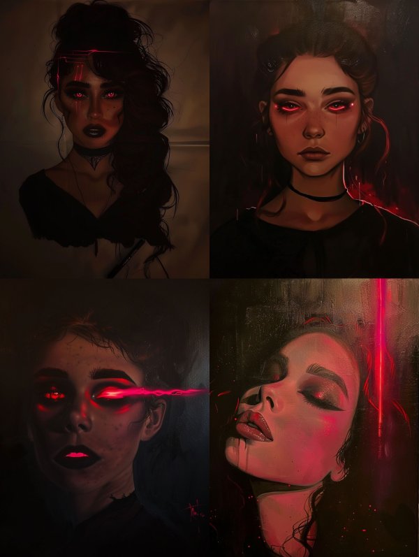 Neon Cyberpunk Gothic Portrait
