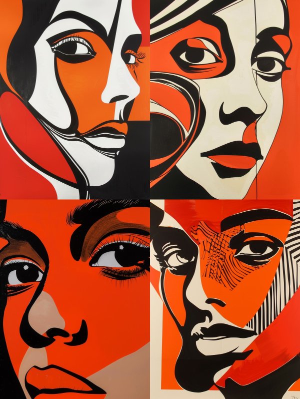 Bold Geometric Pop Art Portrait