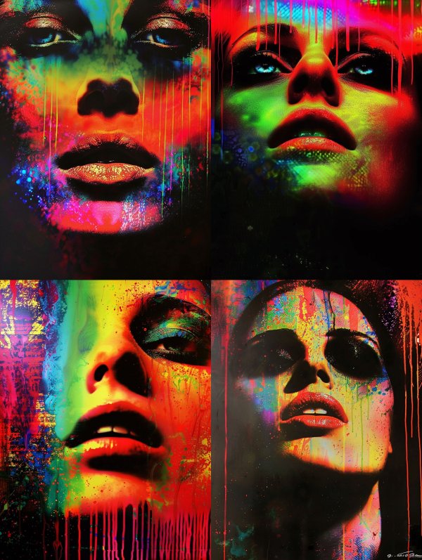 Neon Prism Portrait Fusion