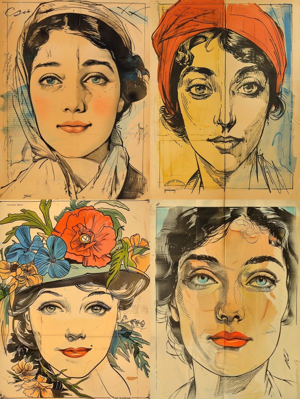 Vintage Ink Portrait