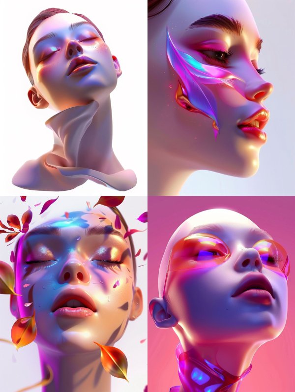 Ethereal Neon Dream Portrait
