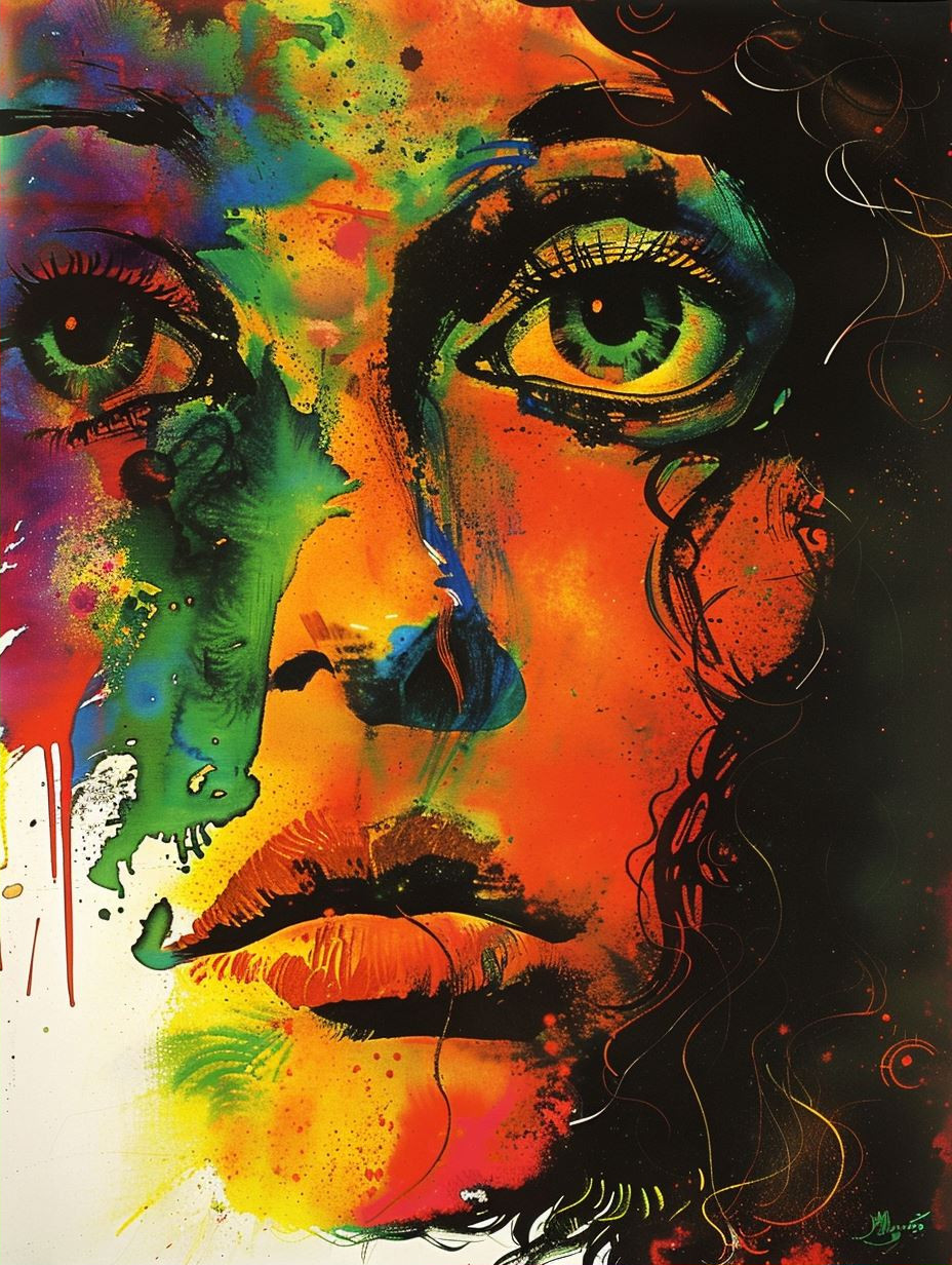 Neon Psychedelic Pop Art Portrait