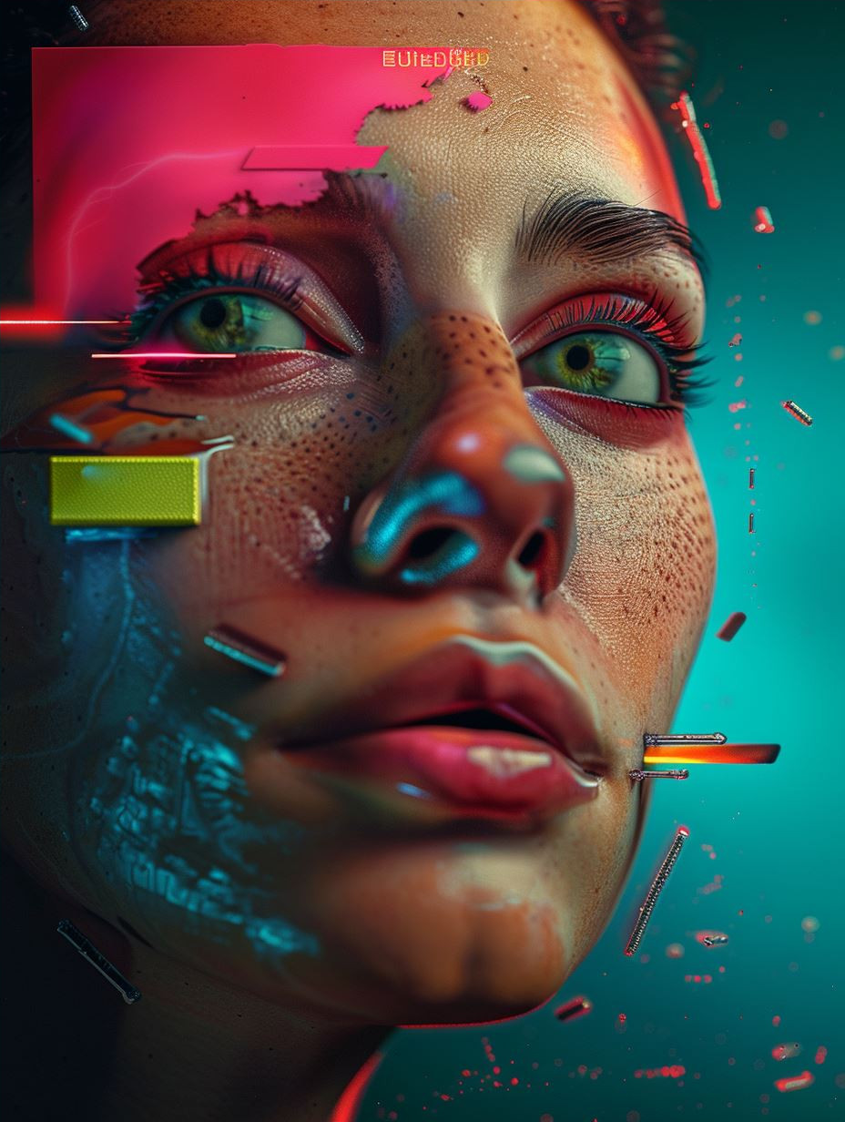 Neon Grime Cyberpunk Portrait