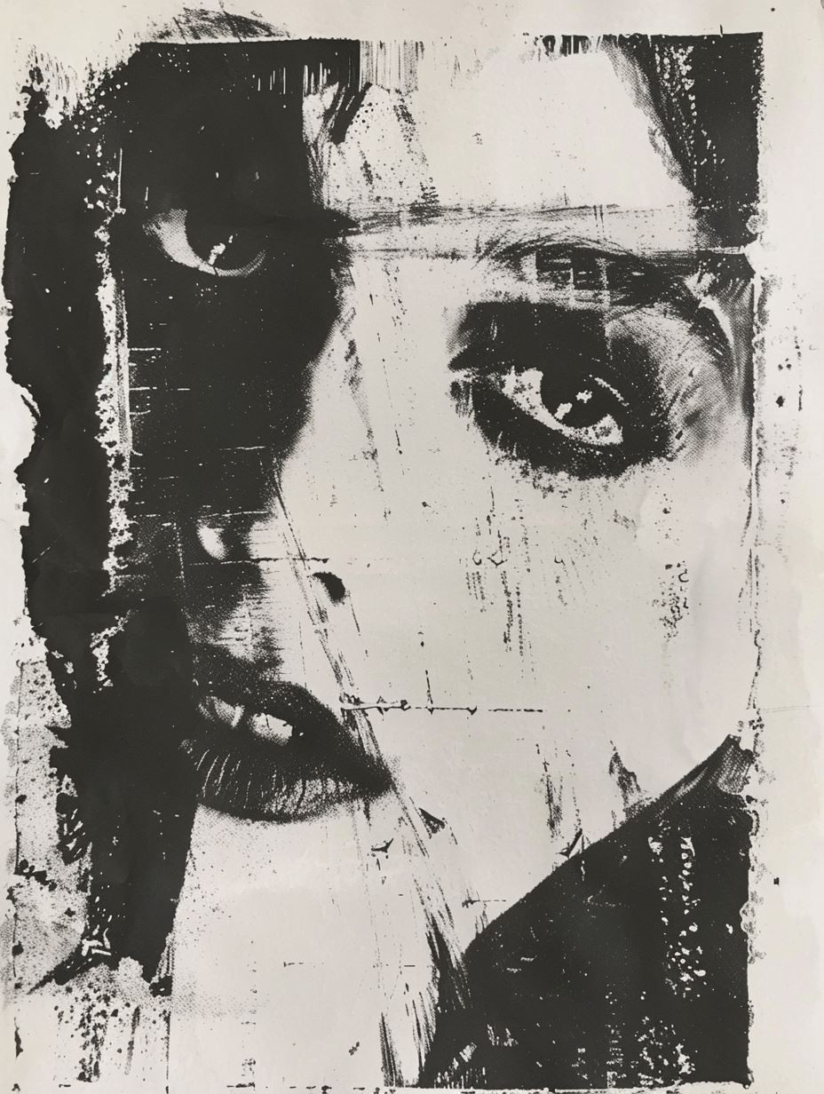 Abstract Noir Fragmented Portrait