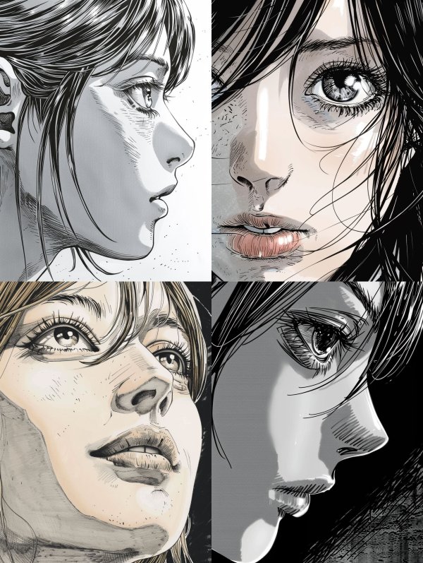 Melancholic Ink Portrait Study