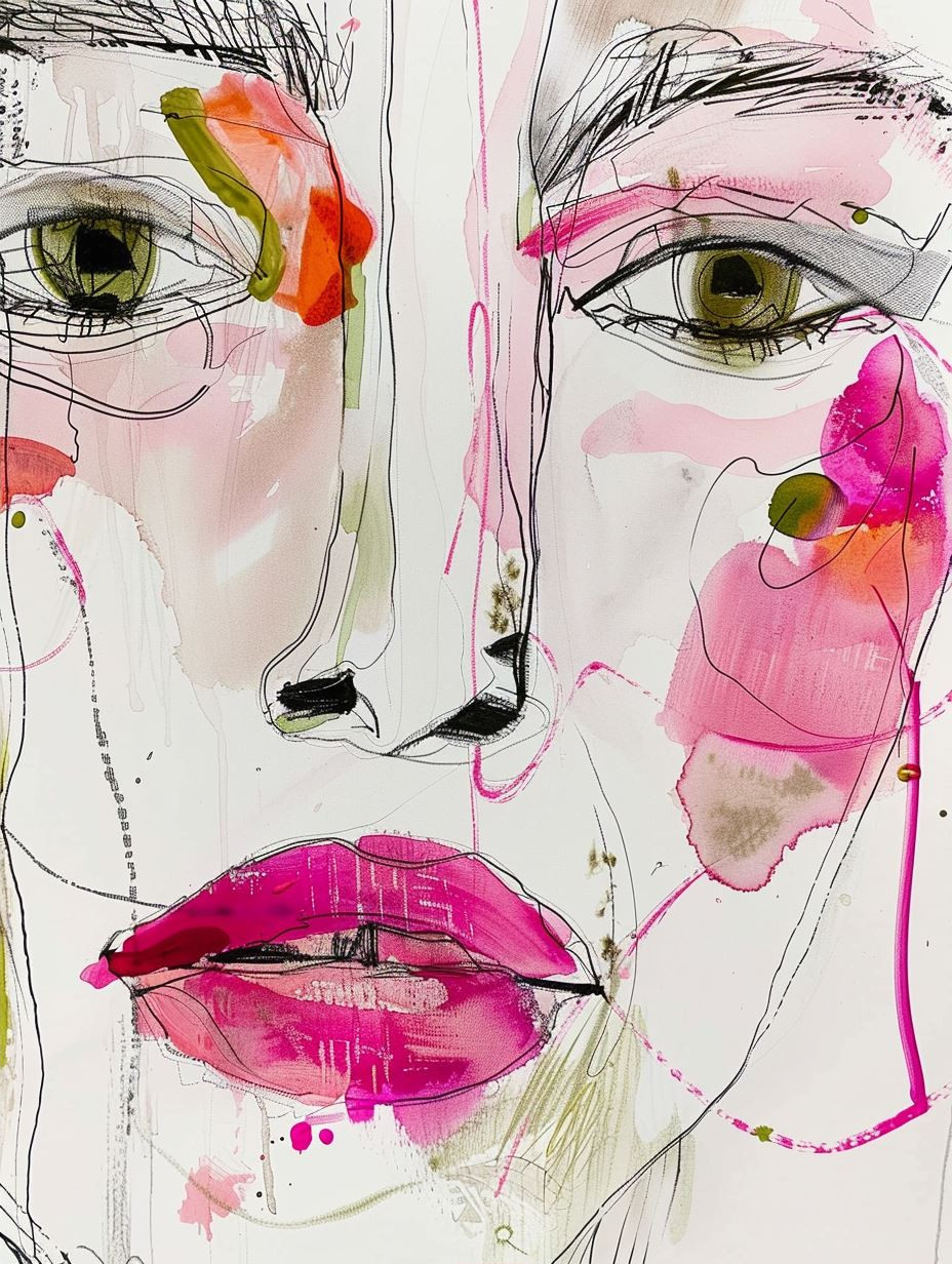 Abstract Expressionist Female Portrait