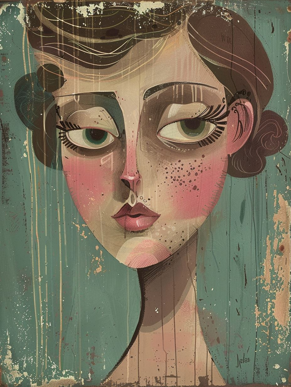 Vintage Surrealist Portrait Study