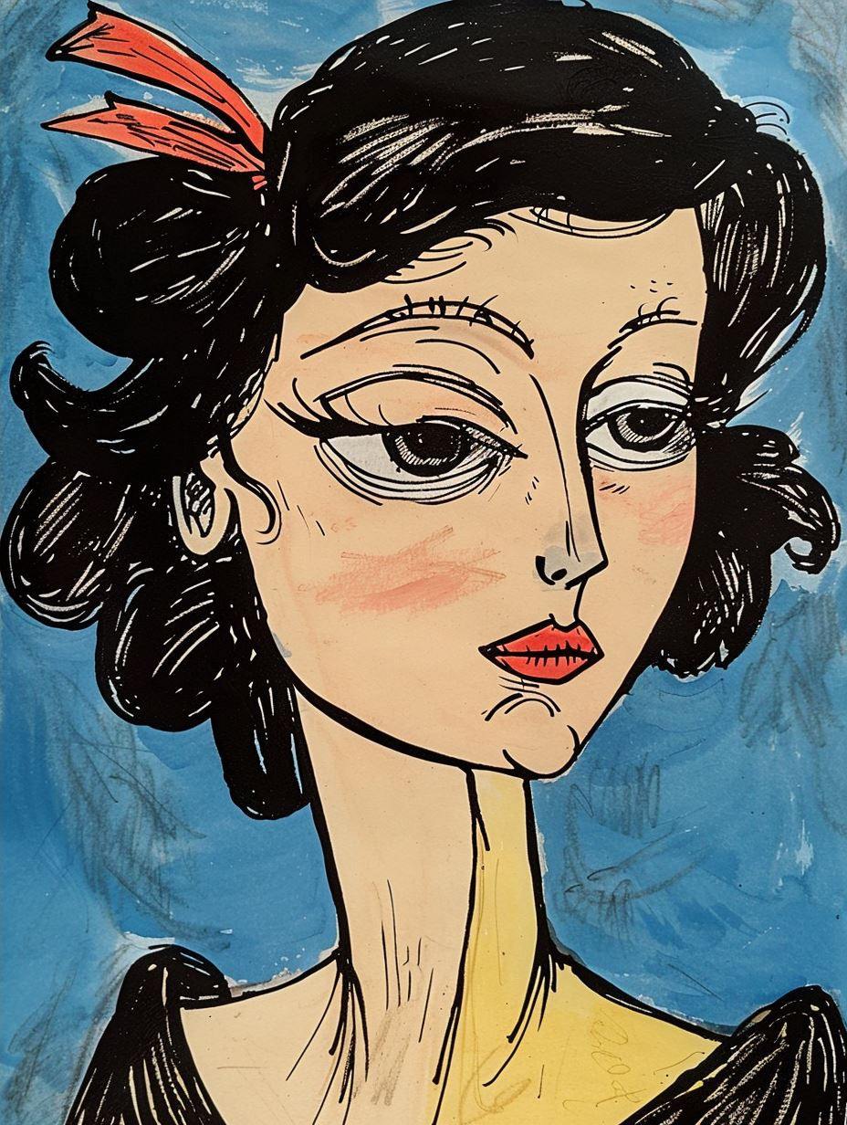 Bold Ink Expressionist Portrait