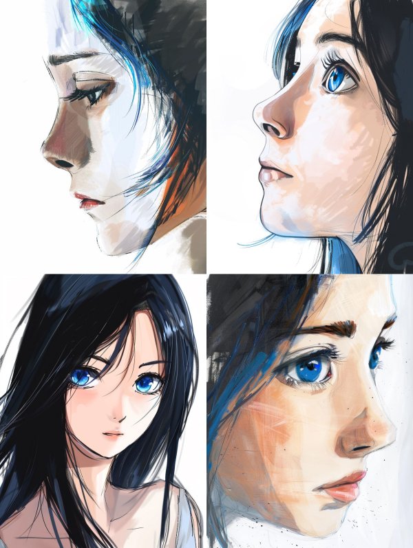 Ethereal Blue Digital Sketch