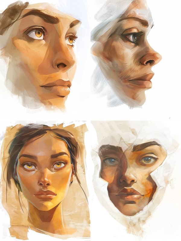 Ethereal Digital Portrait Studies