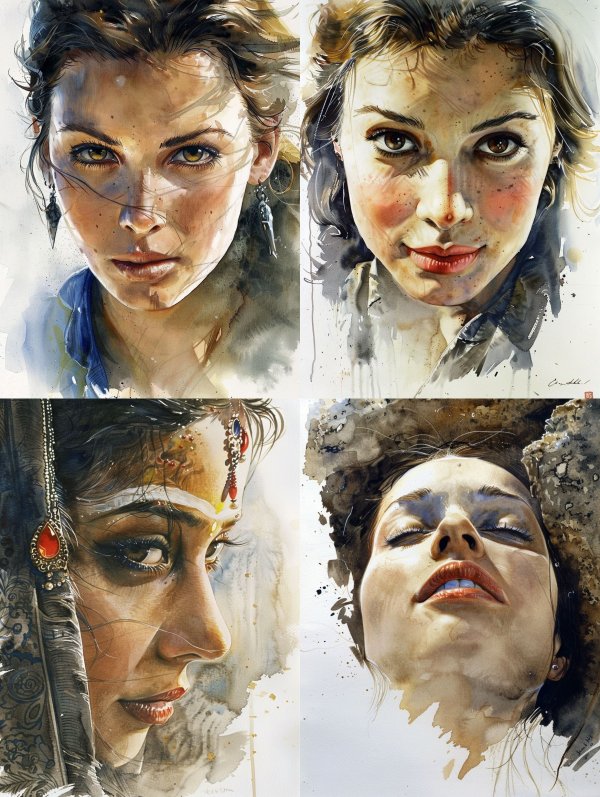 Ethereal Watercolor Gaze