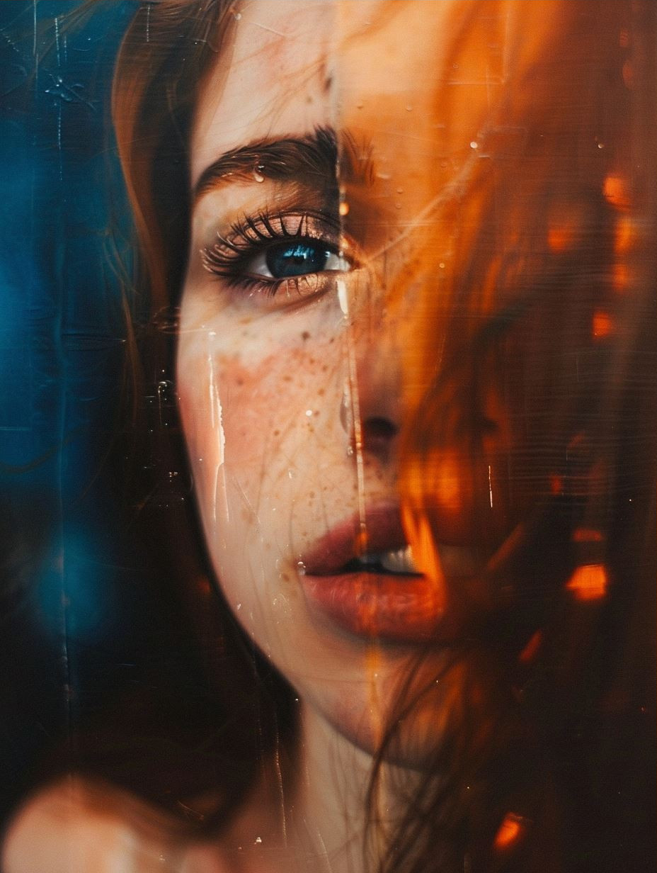 Ethereal Gaze Through Glass