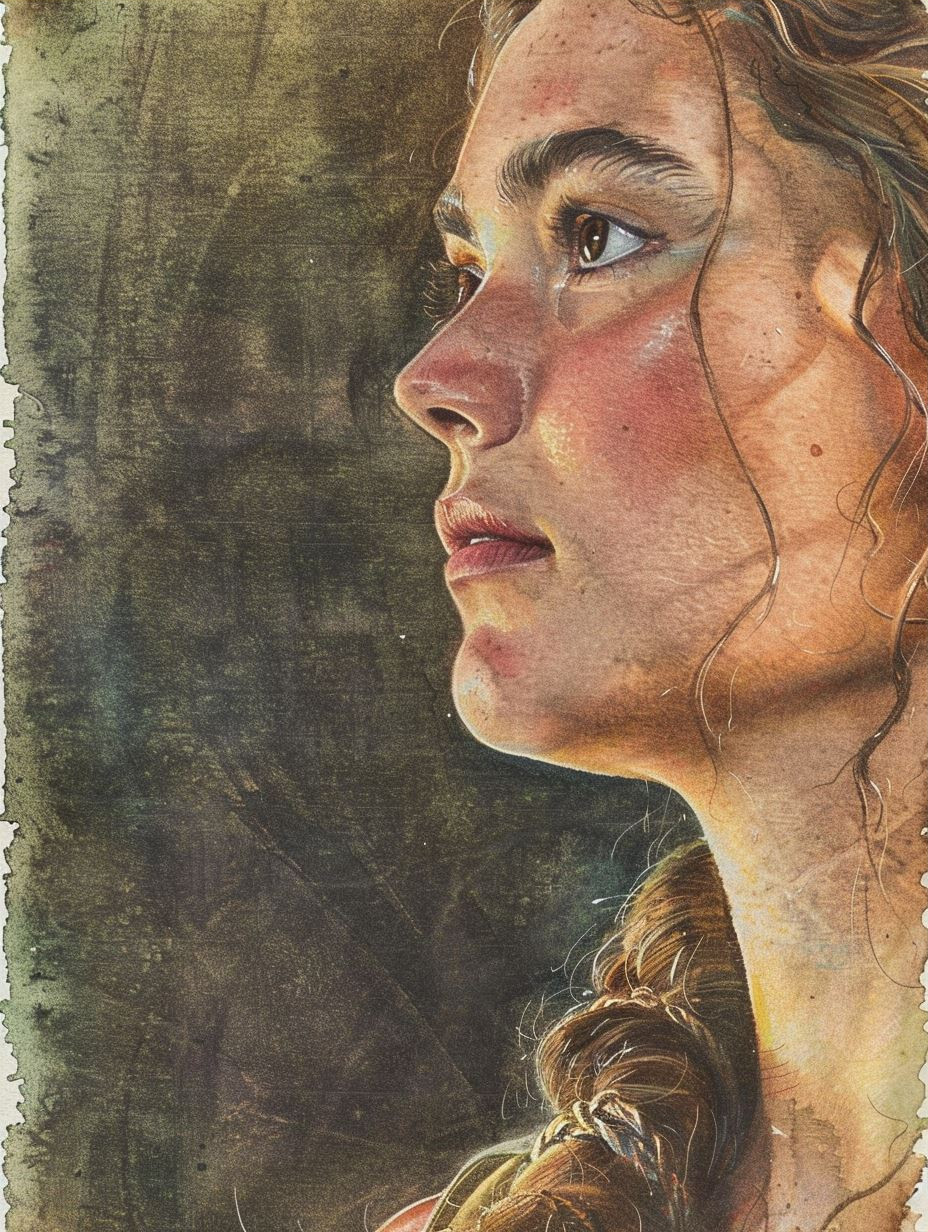 Ethereal Gaze in Watercolor