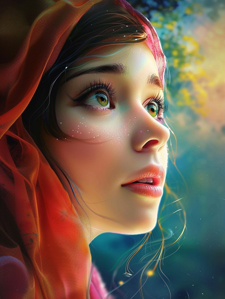 Ethereal Bloom Dreamscape Portrait