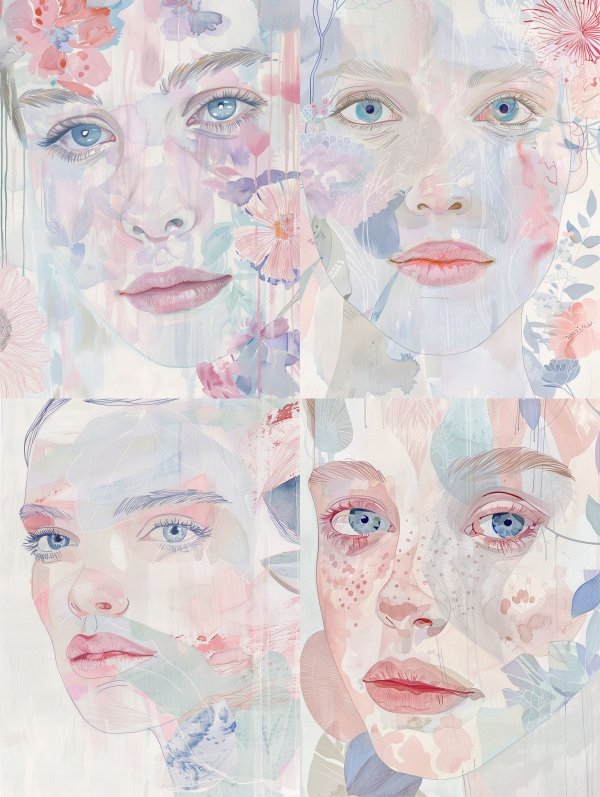 Ethereal Pastel Floral Portrait