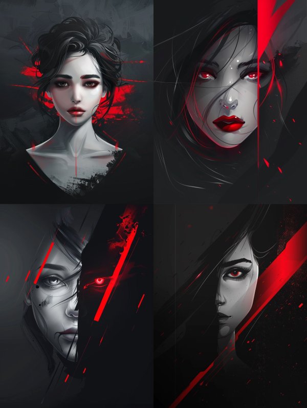Crimson Shadow Portrait