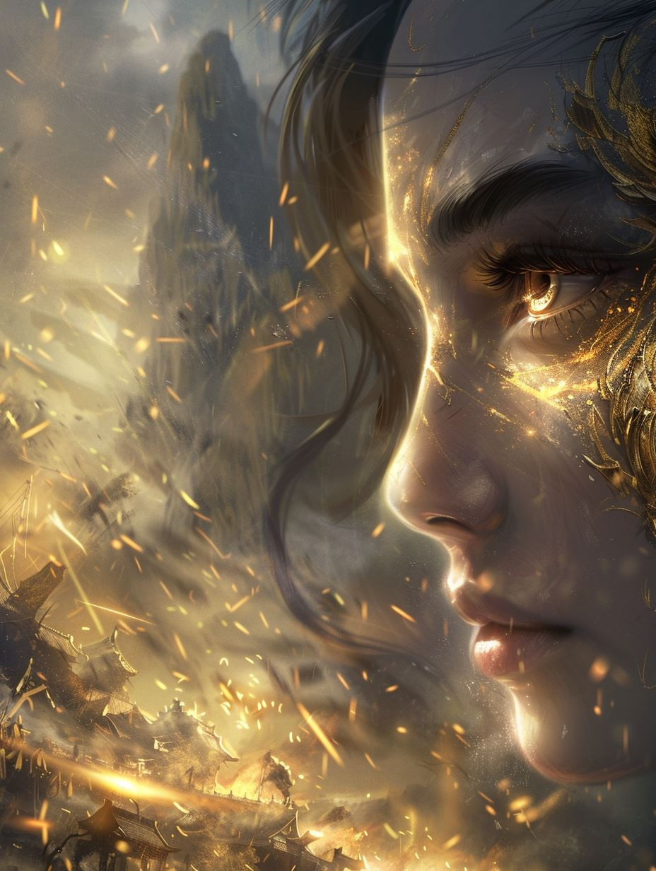 Gilded Dust and Ethereal Gaze