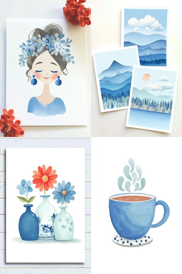 Azure Floral Serenity