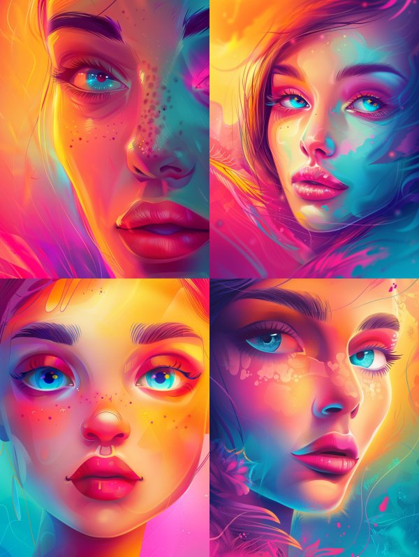 Neon Prism Ethereal Portrait