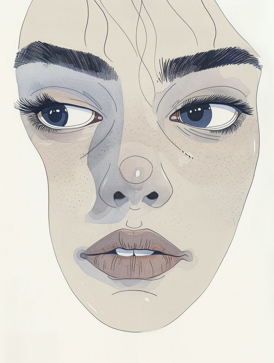 Ethereal Gaze in Muted Tones