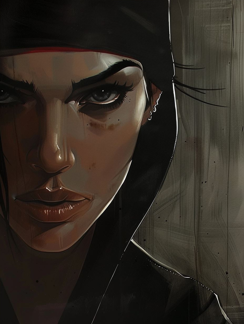 Cyberpunk Edge Noir Portrait