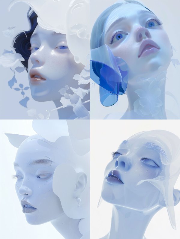 Ethereal Porcelain Dreamscape Portrait