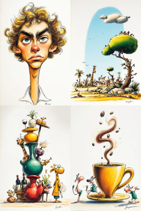 Whimsical Curly Caricature