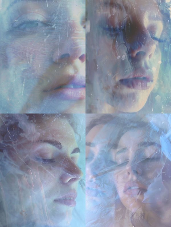 Ethereal Glitch Portrait in Blue