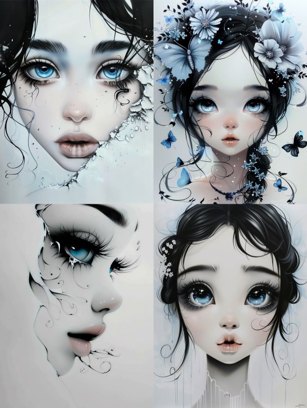 Fractured Azure Gaze