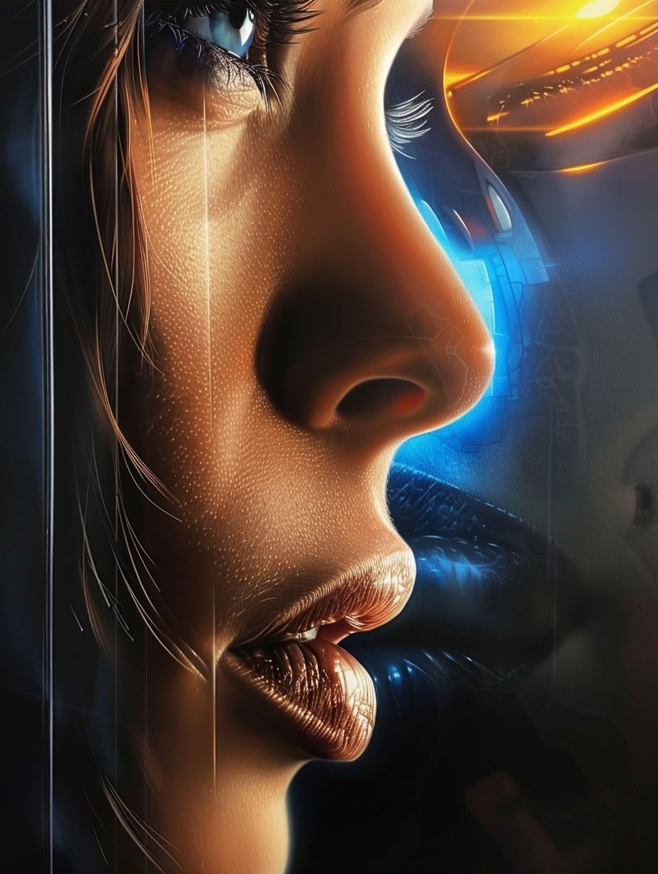 Neon Cybernetic Gaze