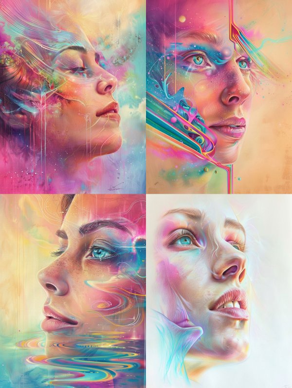 Prismatic Dreams of Ethereal Faces