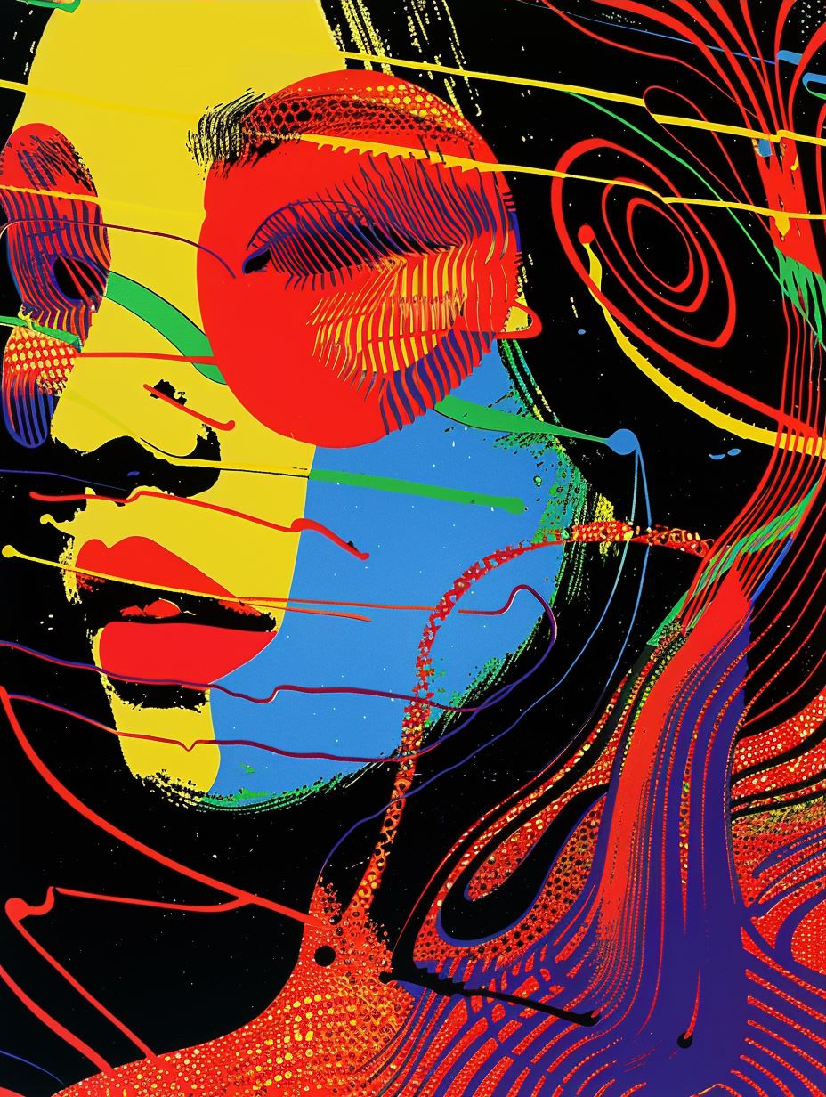 Neon Noir Psychedelic Portrait