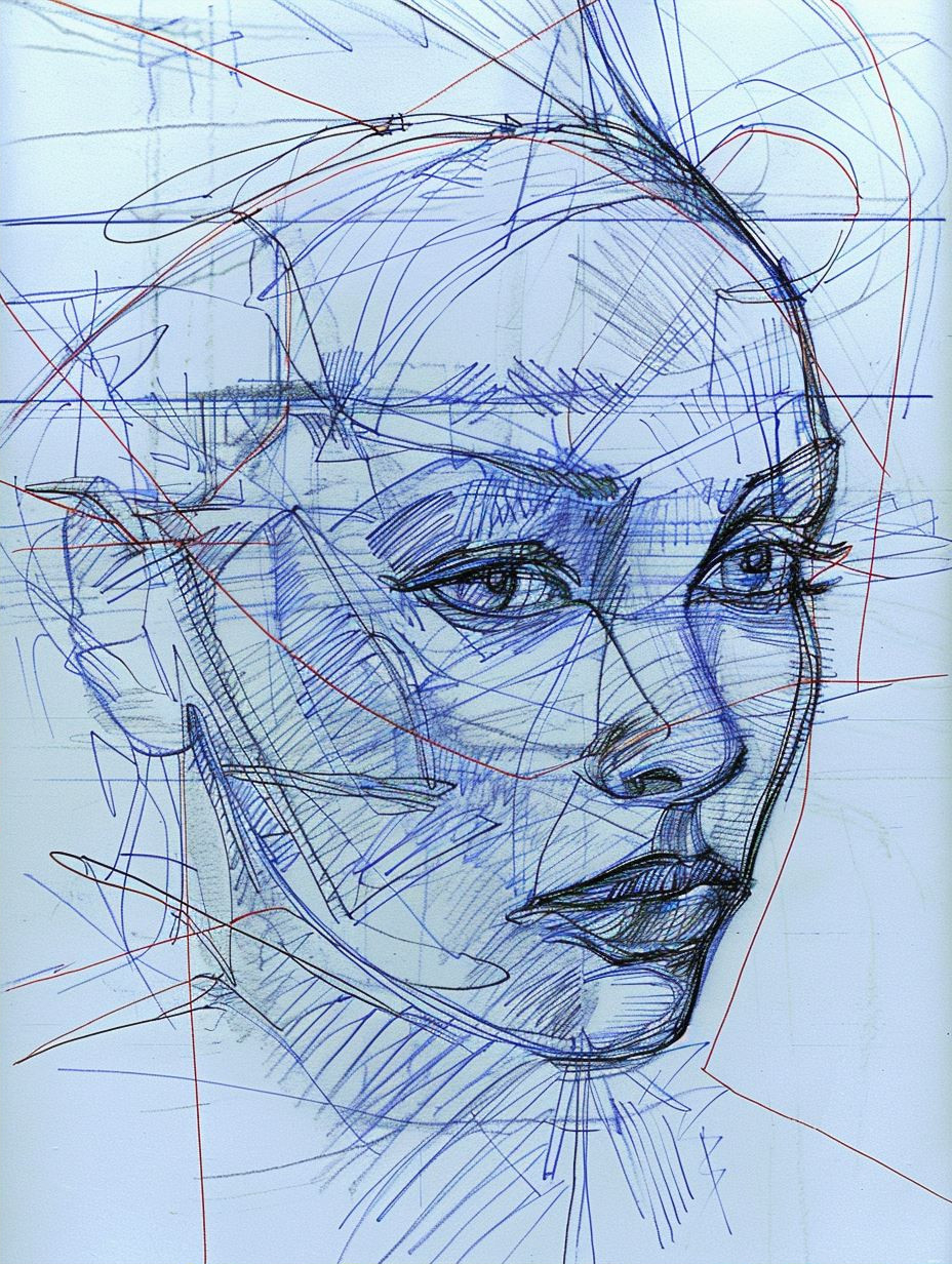Abstract Geometric Portrait Study