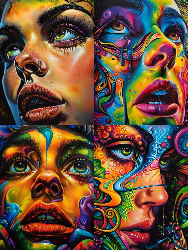 Neon Psychedelic Portrait Study