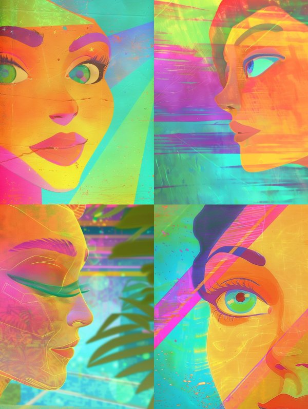 Neon Psychedelic Portrait