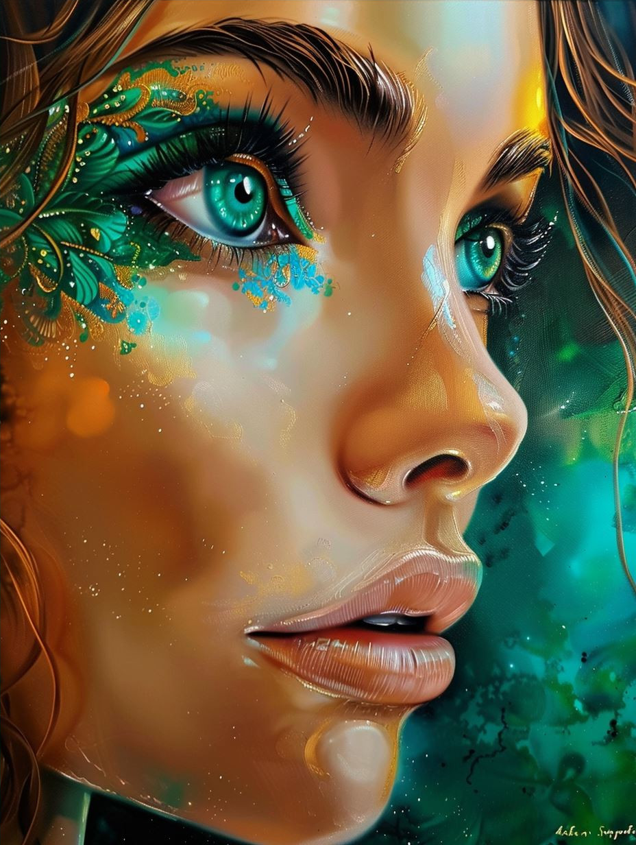 Ethereal Gaze of Neon Nature