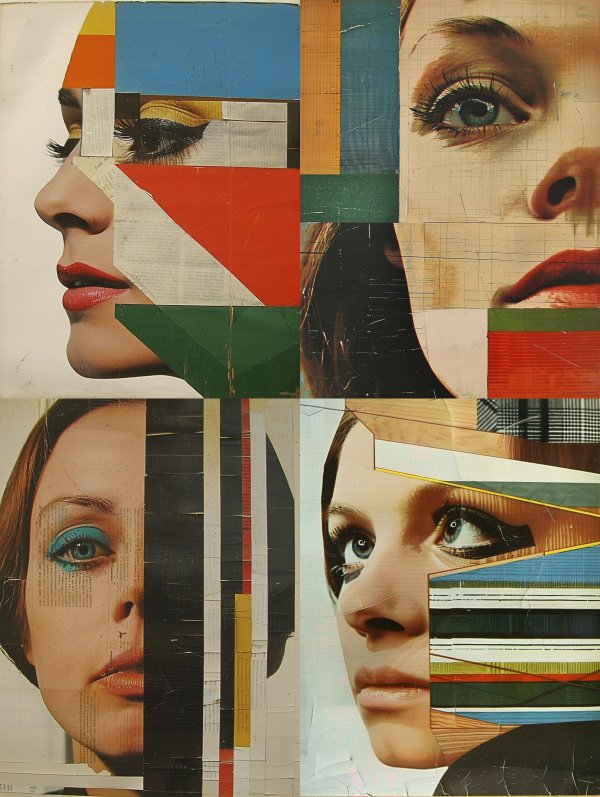 Geometric Fragmented Portrait Collage
