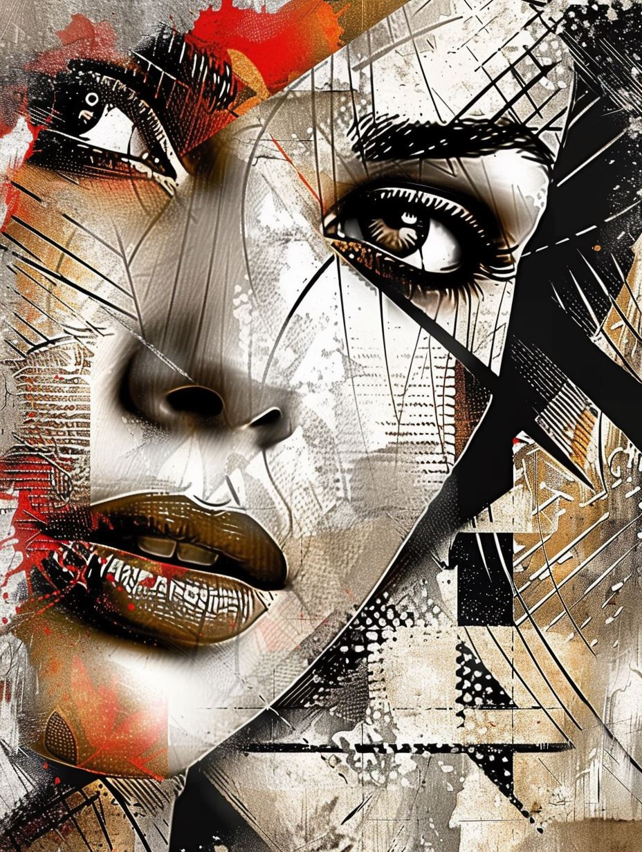 Fragmented Urban Portrait Art