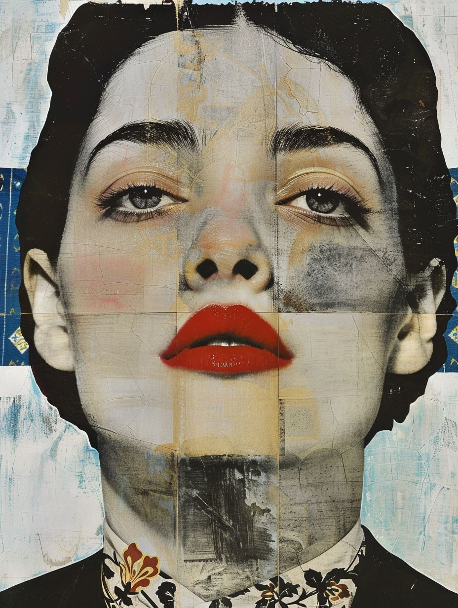 Fragmented Elegance in Mixed Media