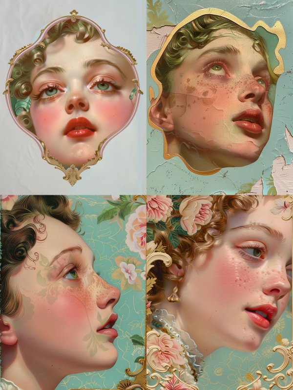 Vintage Porcelain Dream Portrait