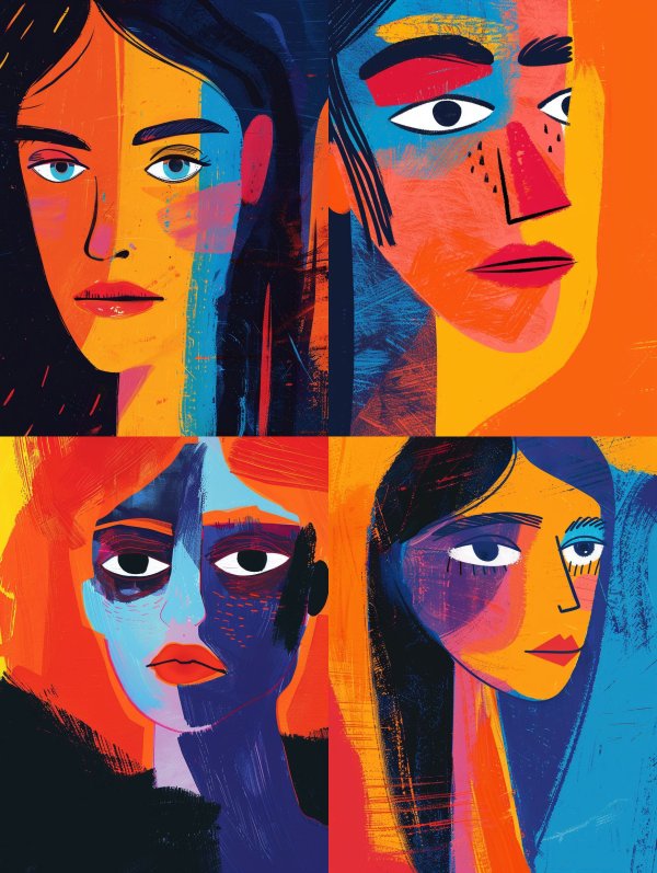 Vibrant Neo-Expressionist Portrait Study