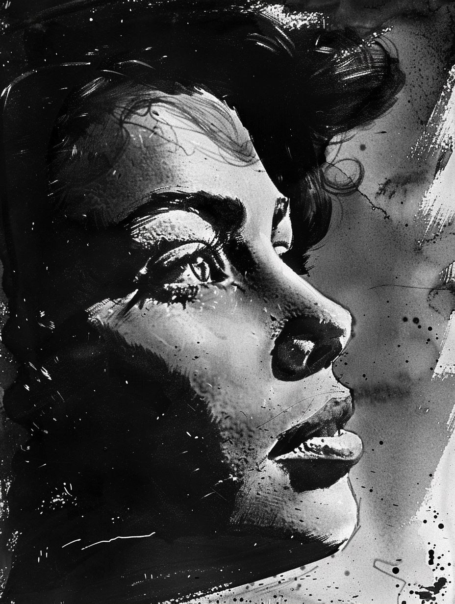Noir Ink Portrait of Solitude