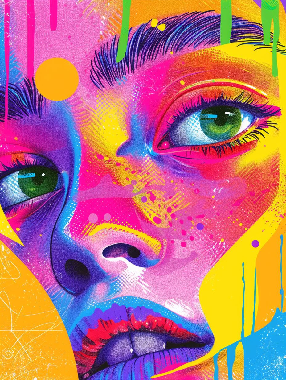 Neon Psychedelic Portrait Explosion